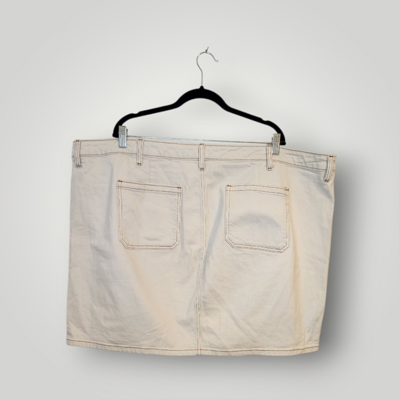 Torrid skirt plus Size  24 button denim buttons short beige cream casual - Picture 7 of 12